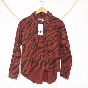 Details about / ZARA NEW WOMAN ANIMAL PRINT OVERSIZE JACKET WHITE XS-XL 9632//244